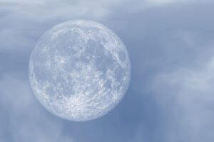 moon, darling, nature, full moon, clouds, the moon, blue sky, atmosphere