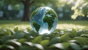 ai generated, earth, globe, world map, world, map, planet, global, leaves, garden, environment, nature