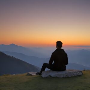 ai generated, man, relaxing, outdoors, nature, mountain, sunset, sky, rocks, scenery, meditation, relaxation, wellness, meditate, landscape, relaxing, relaxing, relaxing, relaxing, relaxing, relaxation, relaxation, meditate