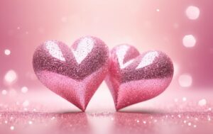 pink, hearts, love, valentine's day, symbol, romantic, romance, together, background, glitter, ai generated